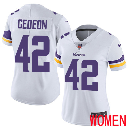 Minnesota Vikings #42 Limited Ben Gedeon White Nike NFL Road Women Jersey Vapor Untouchable